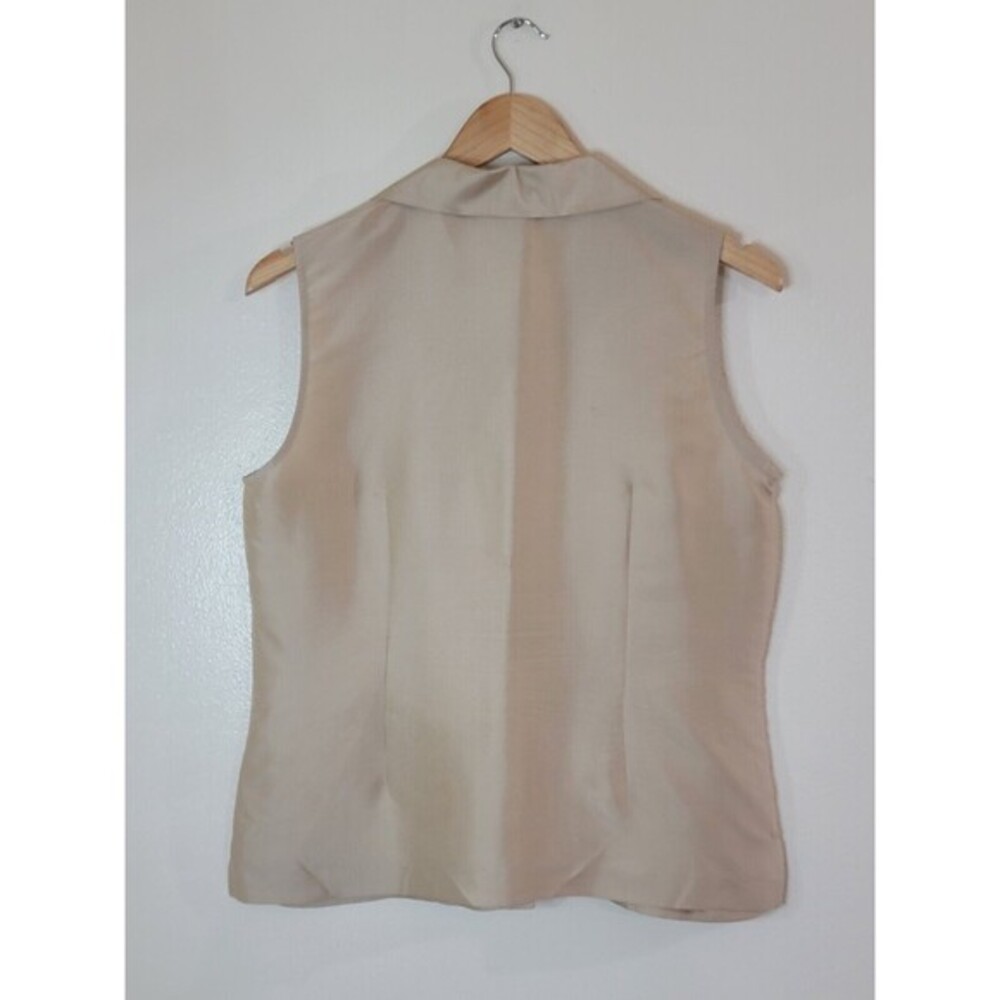 ALLISON TAYLOR 100% Silk Sleeveless Button Up Shirt Blouse Womens Size Medium - Picture 5 of 11